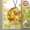 Custom Dog Photo Glass Effect Dog On The Moon Suncatcher LM32 895419