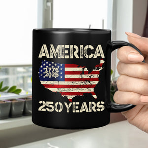 250 Years America Anniversary 250th Independence Day Black Mug HA75 897354