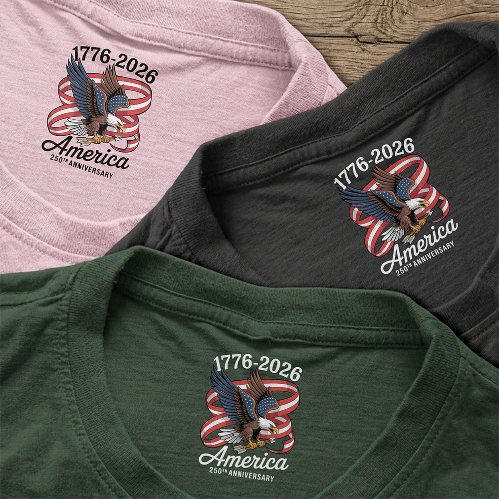 America 250Th Anniversary 1776-2026 Eagle Us Flag Back Neck Shirt CH07 910922