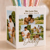 Custom Photo Collage Building Brick Block Daddy & Me Pencil Holder Keepsake Gift LM32 669091