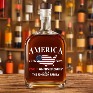 Custom Family Name America 250th Anniversary 1776 2026 United States of America Whiskey Bottle LM32 897715