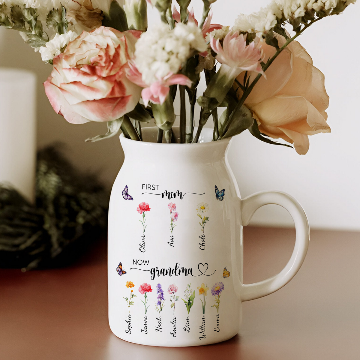 Personalized First Mom Now Grandma Flower Vase Mother's Day Gifts LM32 899405