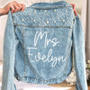 Personalized Name & Date Bridal Jean Jacket with Pearls - Wedding Gift HO82 904108