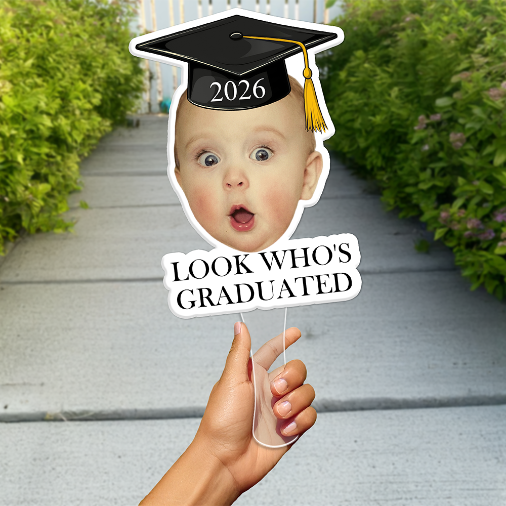 Look Who's Graduated Custom Funny Face Graduation 2026 Big Heads Face Fan CH07 895580