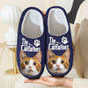 Custom Puppy Photo The Dog Father with Pawprints Design Slippers LM32 897277