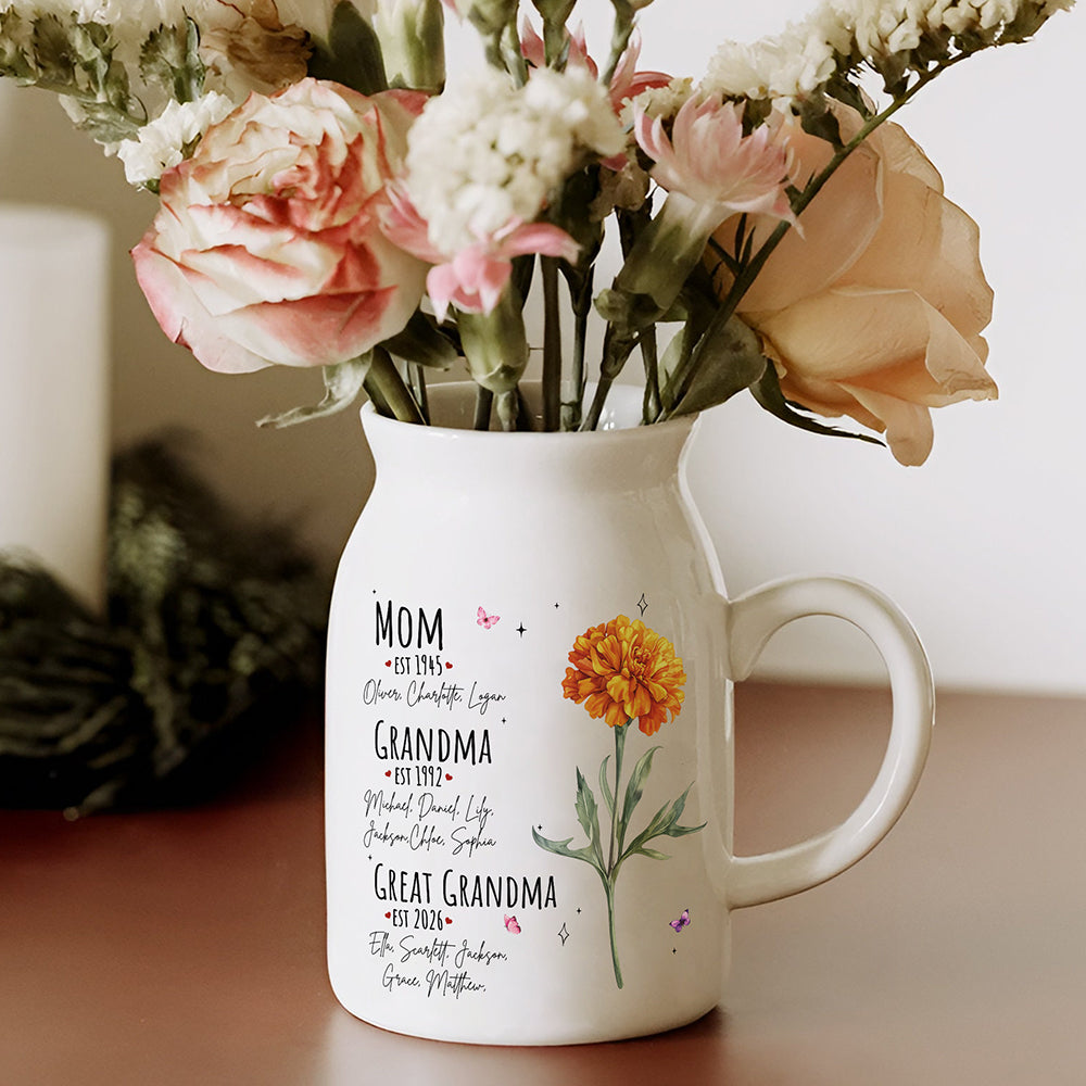 Custom Great Mom Grandma Flower Vase Gift for Mother's Day LM32 899727