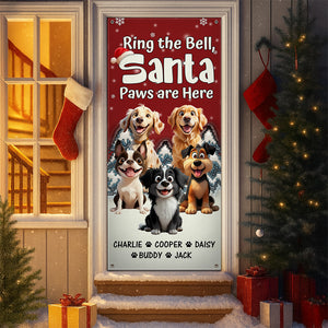 Custom Cute 3D Dog Ring the Bell, Santa Paw Are Here Door Cover LM32 895957