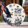 Custom Family Name 250th Anniversary 1776-2026 Eagle America Flag Ceramic Ornament TH10 170785
