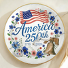 America 250th Anniversary 1776–2026 Floral Ring Dish – Patriotic Jewelry Tray Gift LM32 899509