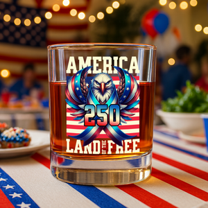 America 250 USA Freedom Liberty Whiskey Glass HA75 897290