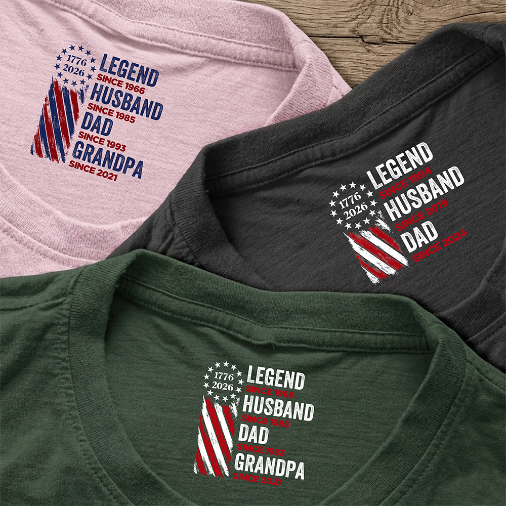 Personalized Legend, Husband, Dad And Grandpa Back Neck Shirt HO82 901816