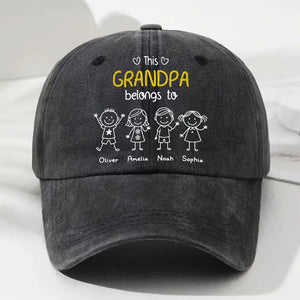 This Grandpa Belongs to Hat, Grandpa Hat With Grandkids Names, Fathers Day Gift For Grandpa 512525