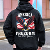 America 250 Years of Freedom Patriotic Eagle Flag Back Side Dark Shirt HA75 897334