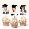 Custom Graduation Photo Look Who's Graduated Cupcake Topper HO82 901386
