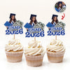 Custom Photo Glitter Graduation Class Of 2026 Cupcake Topper LM32 899137