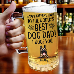 To The World Best Dog Dad Happy Father's Day Glass Beer Mug TH10 892575