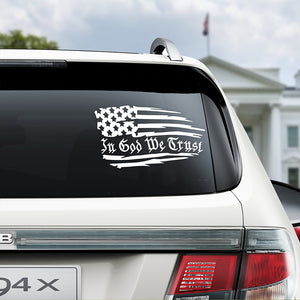 In God We Trust Decal Sticker - American Flag Car Window Decal Sticker HA75 898374