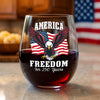 America 250 Years of Freedom Patriotic Eagle Flag Wine Glass HA75 897344