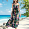 Custom Dog Photo With Lily Flowers Women's V-neck Cami Maxi Dress For Dog Lover TH10 892637