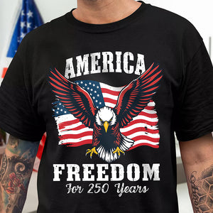 America 250 Years of Freedom Patriotic Eagle Flag Dark Shirt HA75 897136