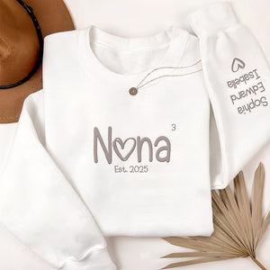 Custom Name Mom And Kid For Mom Sleeve Embroidered Sweatshirt TH10 892757