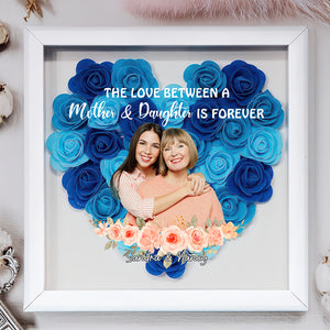 Custom Photo Mother And Daughter Forever Linked Together Personalized Flower Shadow Box Mother's Day Gift CH07 895470