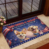 Personalized Cute Dog Red White Woof America 250 Years Of Freedom Doormat TH10 169055