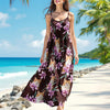 Custom Cat Photo With Lily Flowers Women's V-neck Cami Maxi Dress For Cat Lover TH10 892639