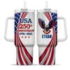 Custom Name USA 250th Anniversary 1776-2026 Eagle Tumbler 40oz HA75 921010