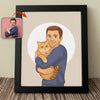 Custom Portrait Photo With Painting Style Poster Picture Frame Gift For Pet Owners HO82 894210