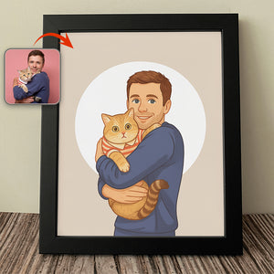 Custom Portrait Photo With Painting Style Poster Picture Frame Gift For Pet Owners HO82 894210