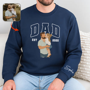 Custom Photo Dad With Daughter, Son Sweatshirt HO82 894170