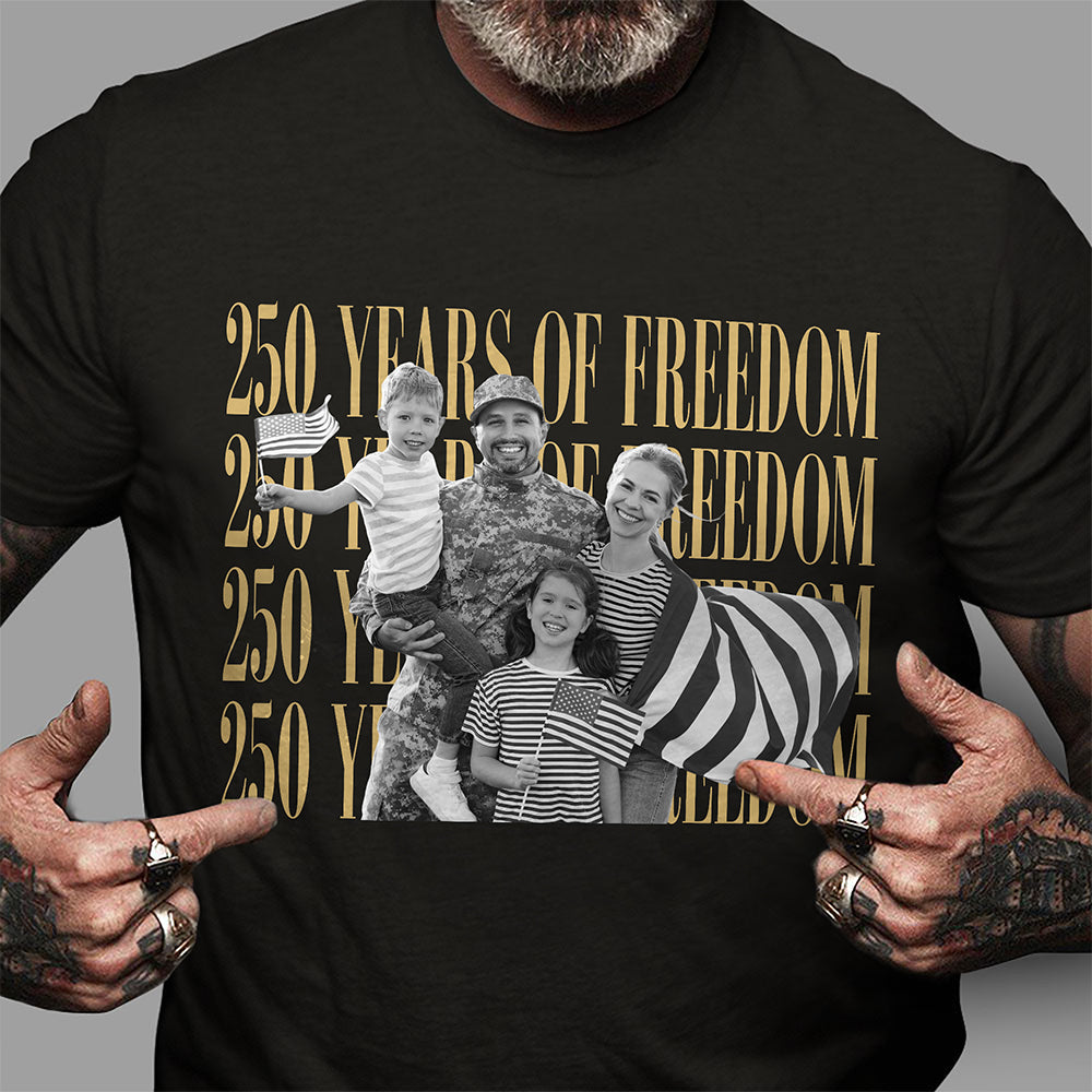 Personalized Vintage Photo USA 250th Anniversary Comfort Shirt - Patriotic Gift for Family HA75 921580