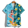 Custom Photo Girlfriend Surf Skateboard Tropical Floral Print Aloha Hawaii Shirt LM32 893485
