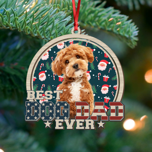 Custom Photo Best Dog Mom Dog Dad Wood Ornament LM32 895923