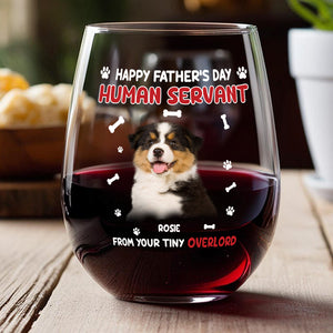 Custom Photo Happy Human Servant Personalized Wine Glass CH07 895444