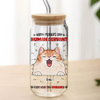 Happy Mother's Day Human Servant Funny Personalized Glass Can With Lid Gift For Cat Lovers CH07 895446