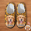 Custom Cute Pet Photo Leopard Slipper Gift For Dog Lovers CH07 896342