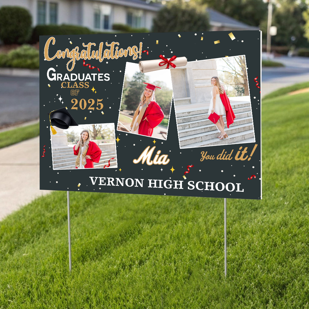 Personalized Graduation Yard Sign With Photo Name Congratulations Graduate Party Decorations HO82 901652