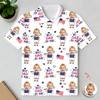 Custom Photo Best Dad By Par Funny Kid US Flag Polo Shirt - Personalized Father's Day Gift HA75 921146