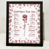 God Says You Are Christian Gift Toile De Jouy Birth Flower - Personalized Picture Frame TH10 894795
