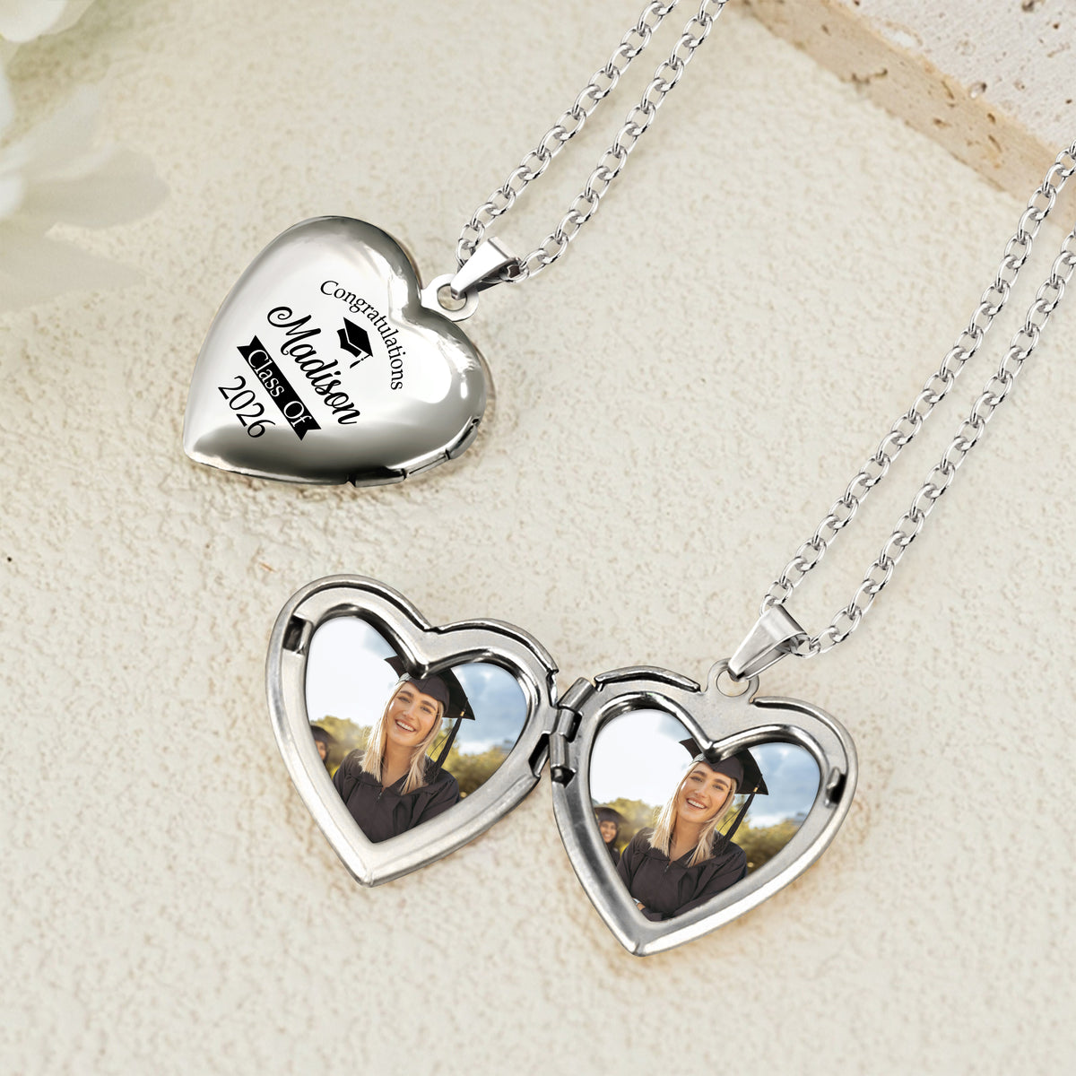 Custom Photo Congratulation Heart Locket Necklace Graduation Gift TH10 898769