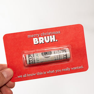 Personalized Gift Merry Christmas BRUH Money Holder Card LM32 897325
