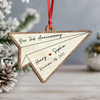 Personalized Paper Airplane Anniversary Wooden Ornament, Christmas Keepsake Gift For Couples LM32 670061
