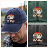 Custom Photo Best Cat Dad Ever Washed Denim Baseball Cap Gift For Father's Day, Cat Dad HO82 893942