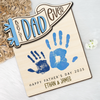 Personalized Hands Down Best Dad Ever 2-Layered Wooden Plaque With Stand TH10 892985