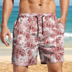Custom Dog Breeds Chinoiserie Toile De Jouy Style Personalized Beach Short HA75 892548