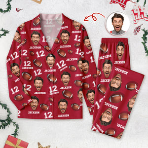 Custom Photo, Name And Number Pajamas Christmas Gift For Football Lovers CH07 899484