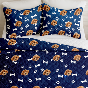Custom Dog Cat Photo Galaxy Quilt Bedding Set HO82 900716