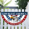 Custom Name Patriotic Eagle God Bless America Non-Pleated Fan Flag CH07 910566
